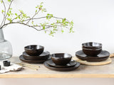 CreaTable, 21249, Natura Organic RUSTY Series, 12-delat servisset för 4, porslinstallrikar, diskmaskins- och mikrovågssäkert, tillverkat i Europa