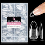 Ballerina Gel Nail Tips 216st 12 Storlekar Soft Gel Nail Tips Heltäckande Nail Extension Set Semi Matt DIY Home Art