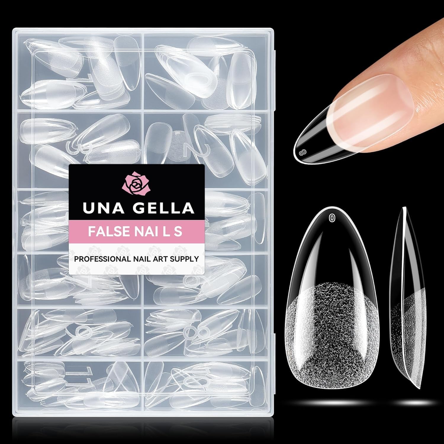 Ballerina Gel Nail Tips 216st 12 Storlekar Soft Gel Nail Tips Heltäckande Nail Extension Set Semi Matt DIY Home Art