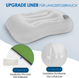 HIKENTURE Pernă gonflabilă de camping / călătorie cu față de pernă detașabilă, pernă ergonomică, pernă confortabilă pentru gât pentru călătorie / exteriör, pernă gonflabilăde ... găttor călătorie Perne ortopedice cervicale Naty Shop