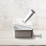 Emaljerad vakuummatförvaringsburk | XL| 1,85L | 23,5 x 17,5 x 7 cm | håller maten fräsch mycket längre | skyddar mat från bakterier och svampangrepp | utan vakuumpump Matförvaringslådor Naty Shop