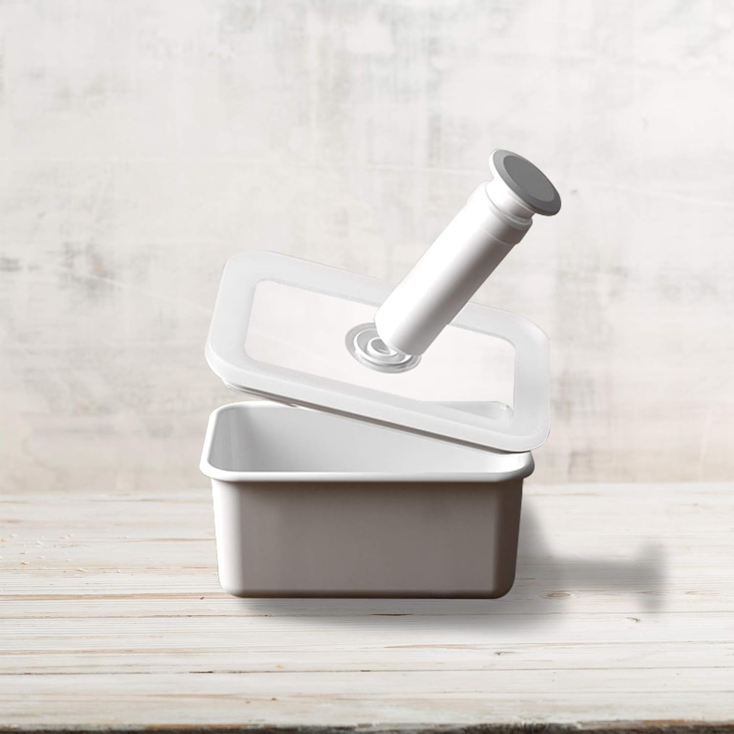 Emaljerad vakuummatförvaringsburk | XL| 1,85L | 23,5 x 17,5 x 7 cm | håller maten fräsch mycket längre | skyddar mat från bakterier och svampangrepp | utan vakuumpump Matförvaringslådor Naty Shop