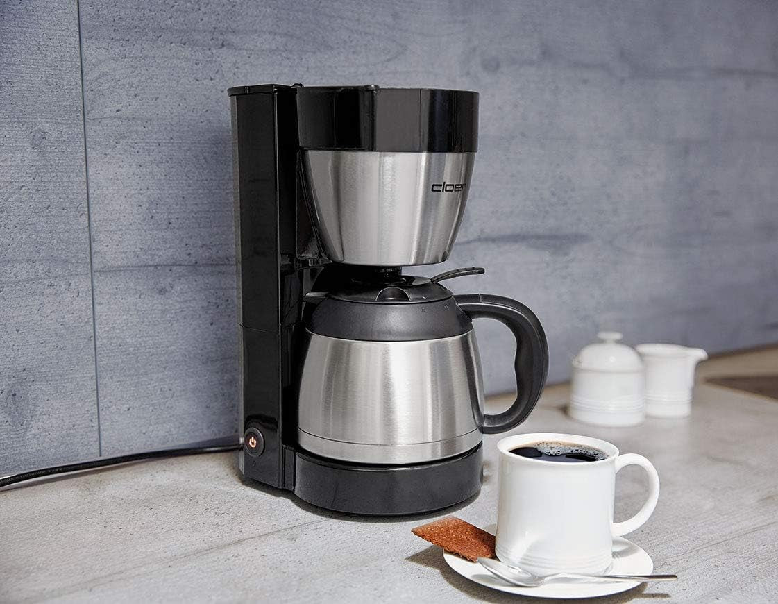 Cloer 5009 Håll varmt filter Espressomaskin för upp till 8 koppar 800W med isolerad rostfri stålkaraff 1x4 filterkopp svart