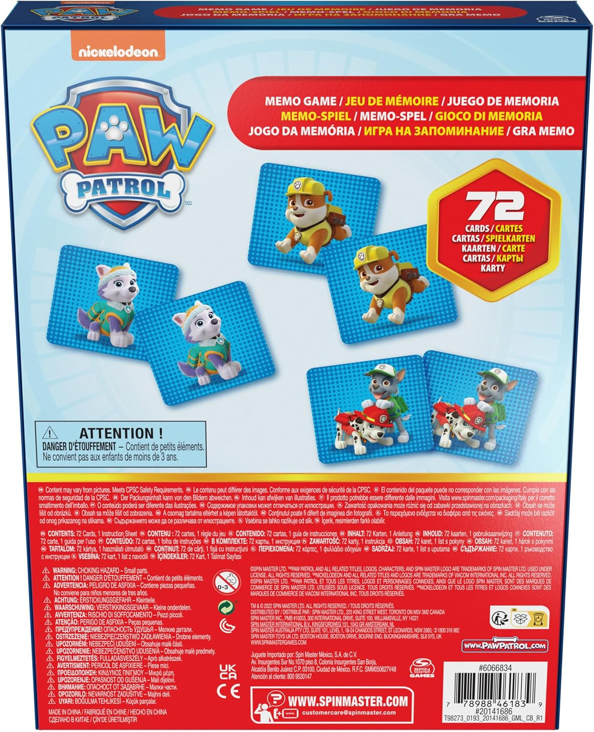 Spin Master Paw Patrol-spel, minnesspel, Paw Patrol-leksak, Chase, Stella, Marcus, Ruben, minnesspel med böcker, för barn över 4 år Actionfigurer Naty Shop