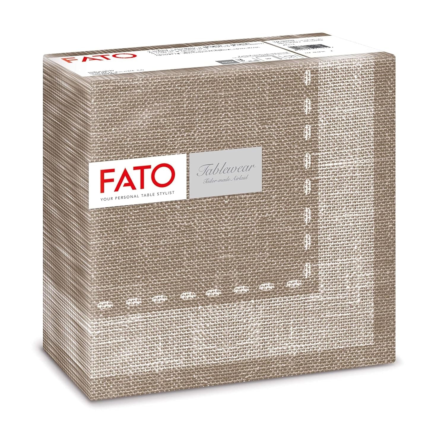 Fato - Torra pappersservetter, airlaid, textileffekt, paket med 50 servetter, 40X40 vikta i 4-format, Tropicana Decor