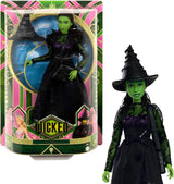Mattel Wicked Elphaba modedocka och accessoarer med grön hud, svart flätat hår, olika möjliga poser och avtagbar balklänning, HXT62, [Multicolor]