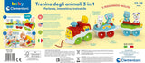 Clementoni Animali-3 Talking Interactive Expandable Electric Train Toy for 1 Year Old Baby (italiensk version) Tillverkad i Italien Flerfärgad 17740 Jucarii Bebe Naty Shop