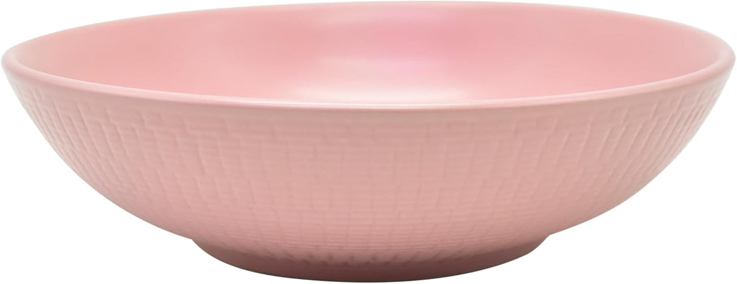 ECHTWERK Vintage servisset 12 delar naturlig design "Blanka" 4 personer elegant texturerat stengods servisset med 4 mattallrikar 4 sidotallrikar 4 mattallrikar Rosa
