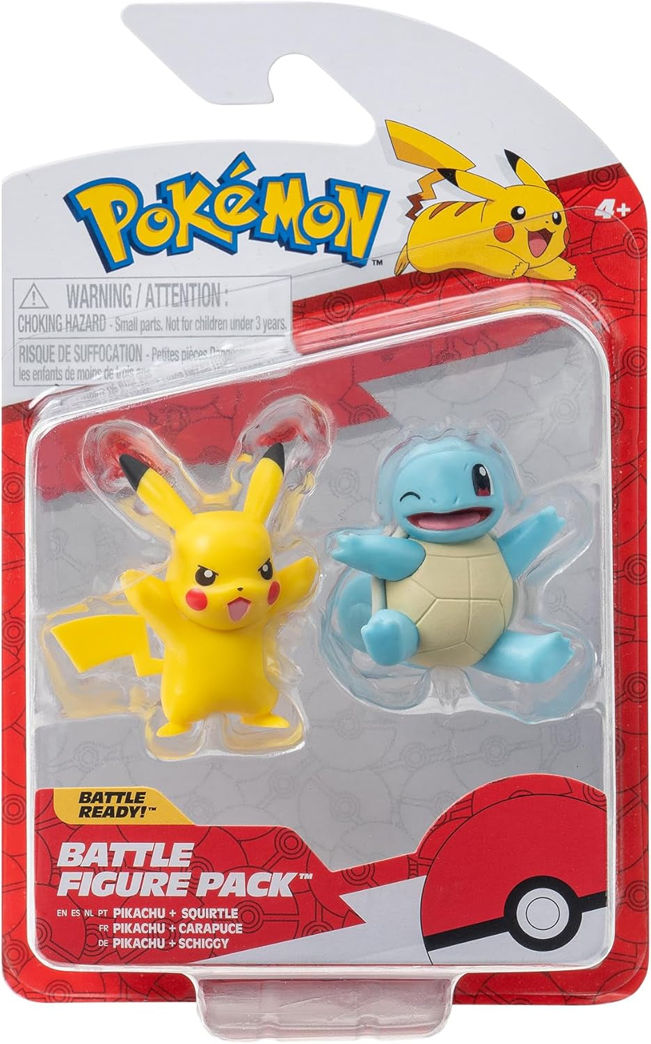 Pokémon PKW3586 - Battle Figure Pack - Pikachu och Schiggy Officiella detaljerade figurer 5 cm vardera Actionfigurer Naty Shop