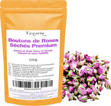 100g premium ätbara rosenknoppar - torkad Atlas rosenbladsinfusion - söt och blommig smak och arom - 100% naturlig, ren och utan tillsatser | Tazarin Ltd