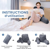 INFANZIA ergonomisk läskudde med armstöd, memory foam ryggstöd, grå, M