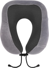 WELLGRO nackkuddsset med 3D-sömnmask och öronproppar - Avtagbart skydd - Memory Foam - Dragkedja - Inklusive förvaringsväska - Resekudde - Valbar färg, Färg: Grå Cervikala ortopediska kuddar Naty Shop
