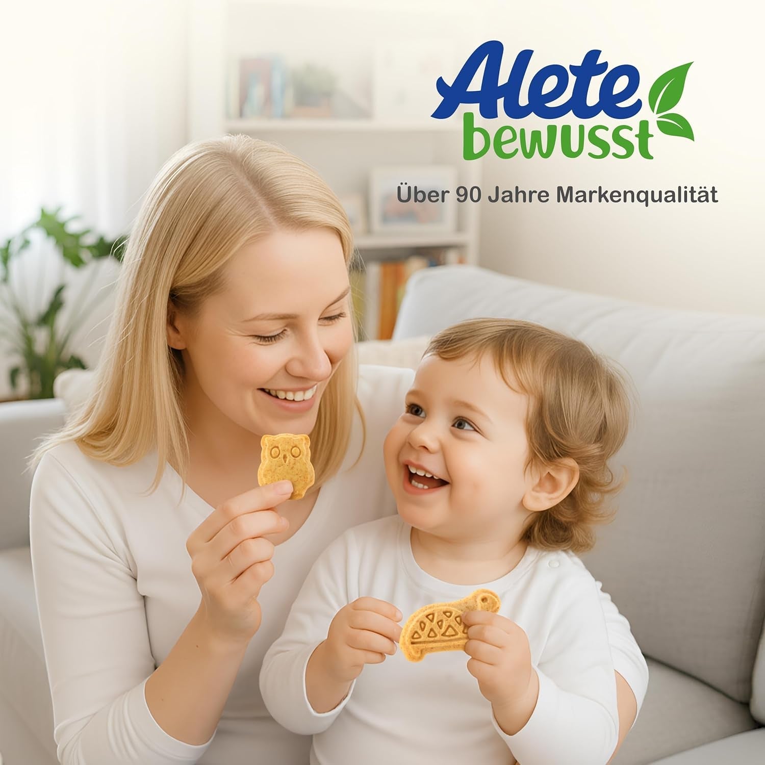 Alete Organic Crunchy Biscuits with Alac (4 x 125g) - Crunchy Alac Biscuits för bebisar, palmoljefria, från 10 månader