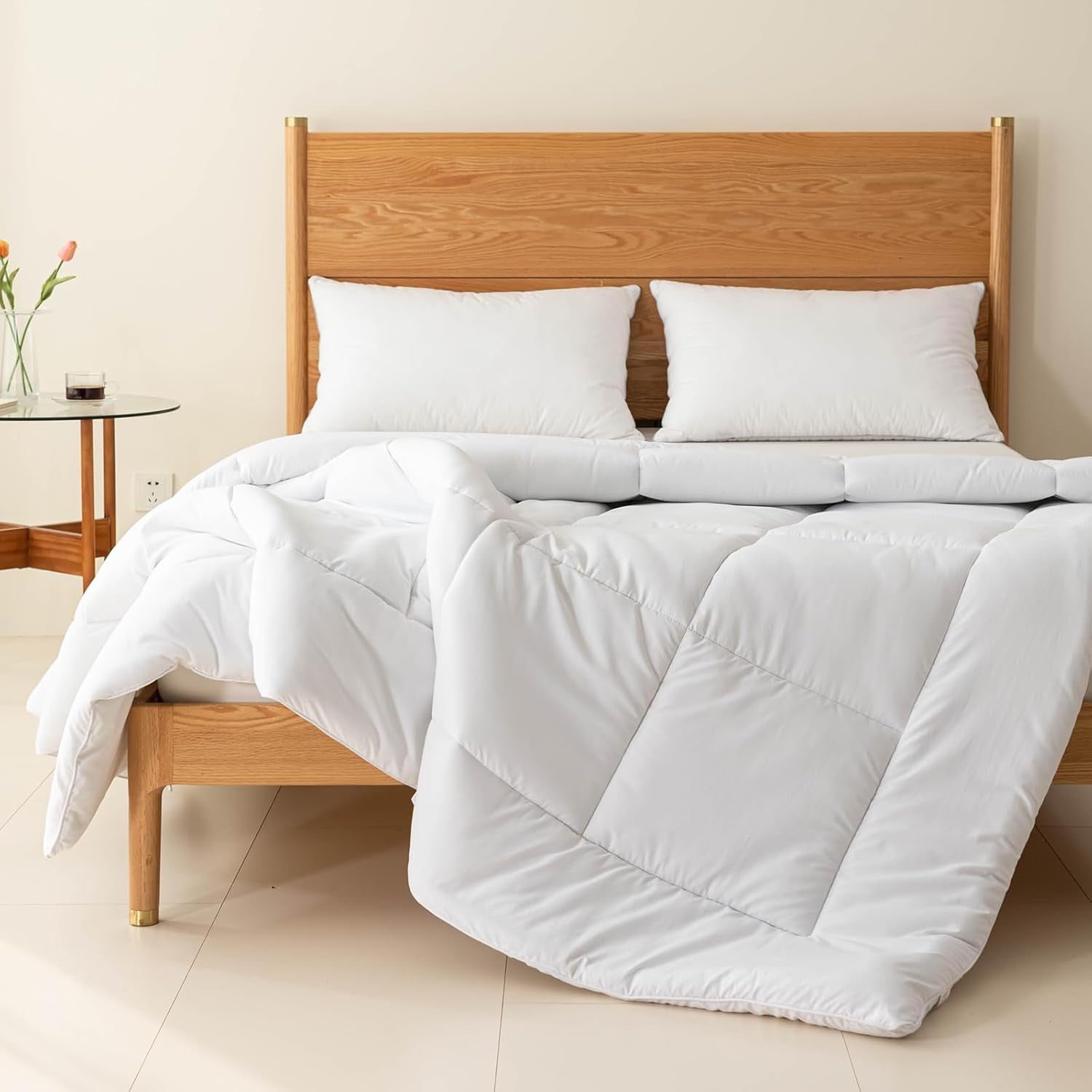 Good Nite Quilt All Seasons Quilt 155X220 Cm 4 Seasons Quilts Microfiber Quilt Four Seasons Quilt Vit (155X220 Cm) Quilts and Quilts Naty Shop