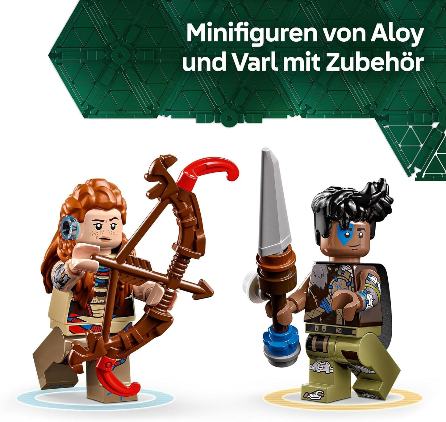 LEGO Horizon Adventures Aloy och Varl vs. Armored Walker and Sawtooth, monsterbilleksak och minifigurer, samlingsset för videospelsfans, pojkar och flickor över 9 år 77037 Byggset Besuche den LEGO-Store