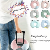 Nackkudde Barn Nackkudde för Flygplan Bil Tåg Resor Vuxen Memory Foam Resekudde Söt djurmönster U-form Kudde Avtagbart överdrag (Pink2) Cervikala ortopediska kuddar Naty Shop