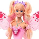Mattel Barbie Doll med trollstav och modeaccessoarer, fantasitema med vingar och färgskiftande outfit, JCP76, [Multicolor]