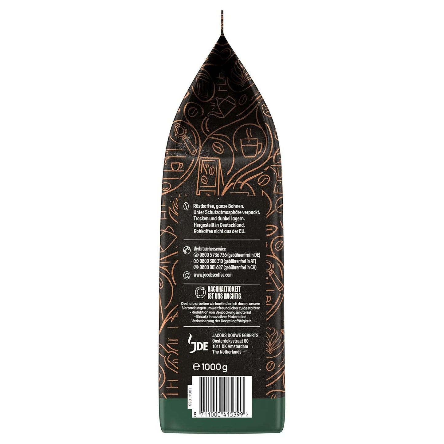 Hel böna kaffe JACOBS Barista Editions Crema Intense (4 x 1 kg)