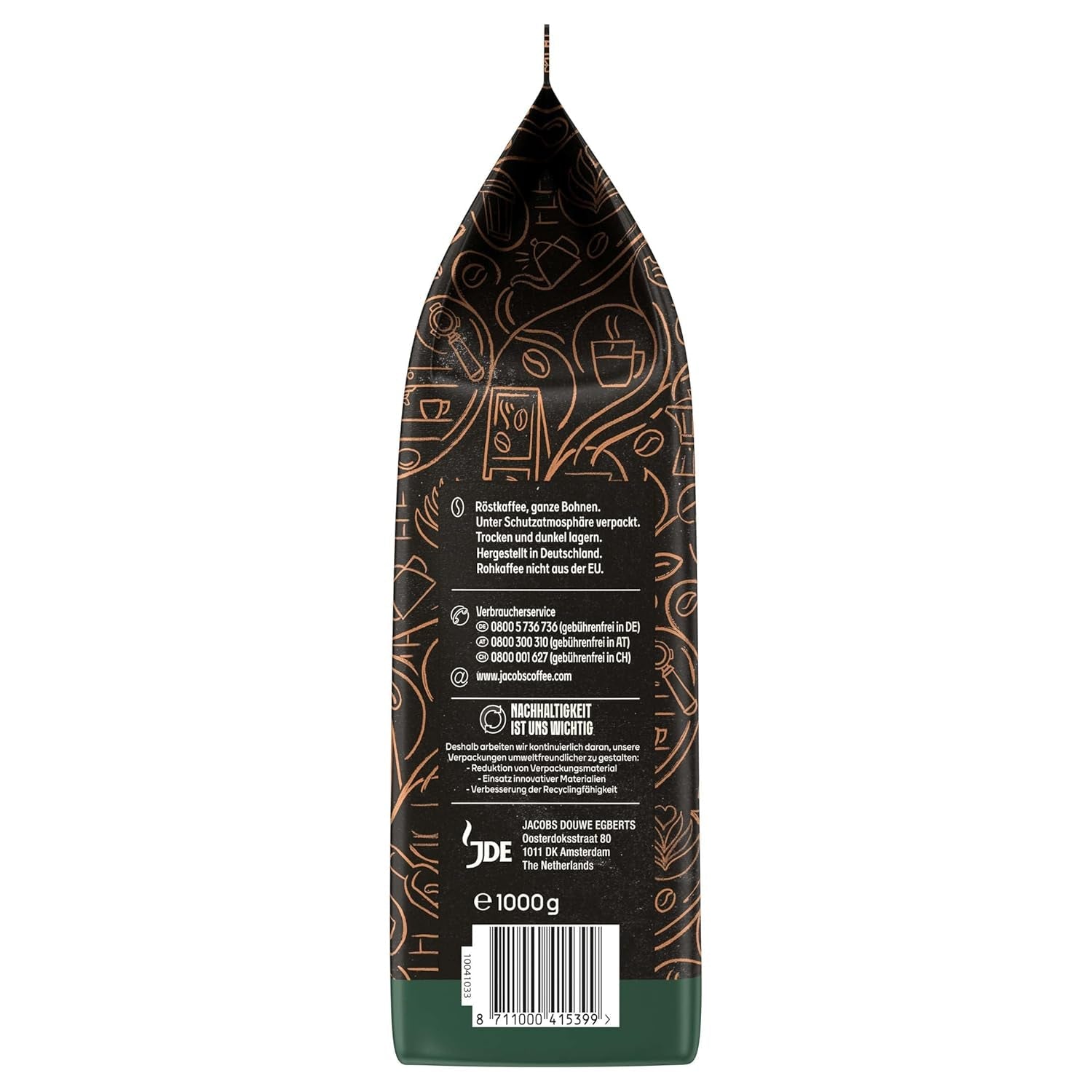 Hel böna kaffe JACOBS Barista Editions Crema Intense (4 x 1 kg)