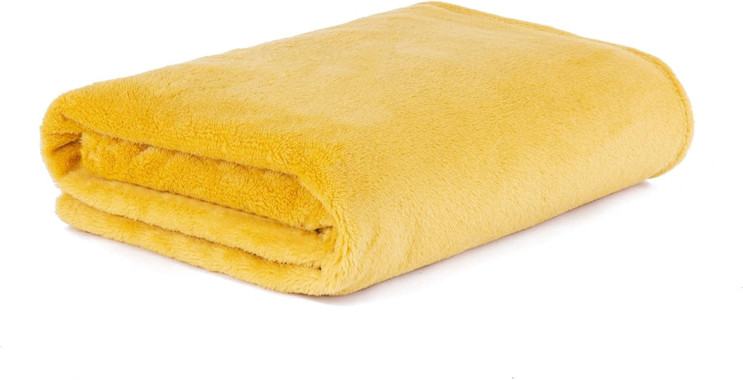 HOMLA Fluffig och varmröd fleecefilt - för soffa och säng Bekväm filt Sofffilt Vardagsrumsfilt - lättskött 150 X 200 cm Rosa Sängar och filtar Besuche den HOMLA-Store Senapsröd Polyester 150X200 Cm