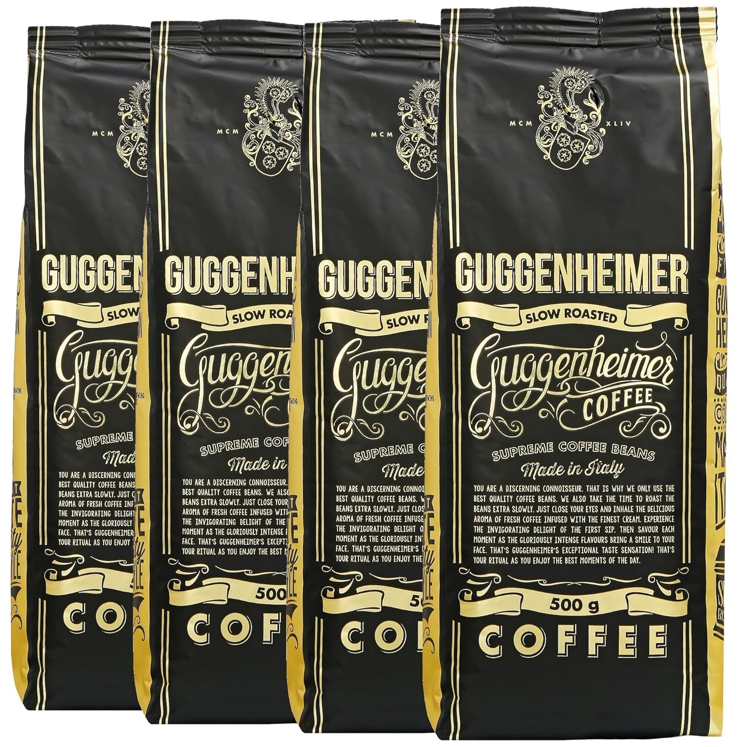 - Kaffeebohnen 2kg - Extra långsam geröstet - wenig Säure und Bitterstoffe - Barista-Qualität - Finest Cream - Best Espresso für Fullyautomaten - 4 x 500 g