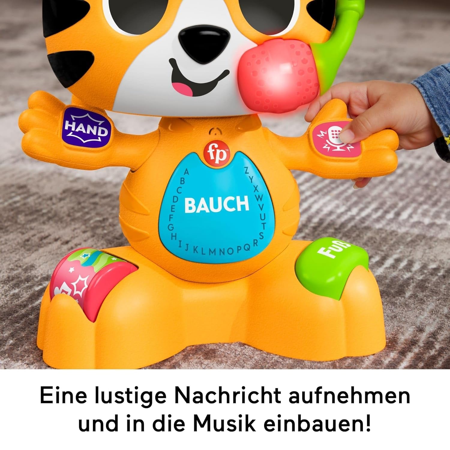 Fisher-Price Baby and Toddler Beat Bande Lern & Tanz Tiger Justin Educational Toy with Sounds and Lights for babys 9 months and up, German Edition, HYL31 Baby Toys Naty Shop
