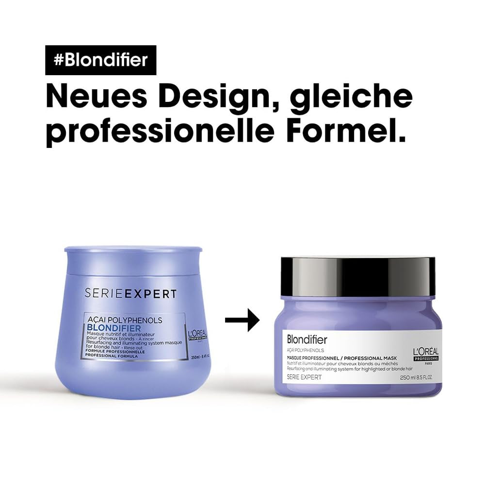 L'Oréal Professionnel | Närande mask för blont och blekt hår, Açai fruktextrakt, Serie Expert, blond mask Naty Shop hårmask