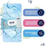 Kindii Water Care Wet Wipes - Aqua Baby Wipes - 100% Viskos, 99,9% Vatten, Grapefruktextrakt, Scarf Storlek 150x200, 100% biologiskt nedbrytbar, plastfria, rengöringsservetter för känslig hud