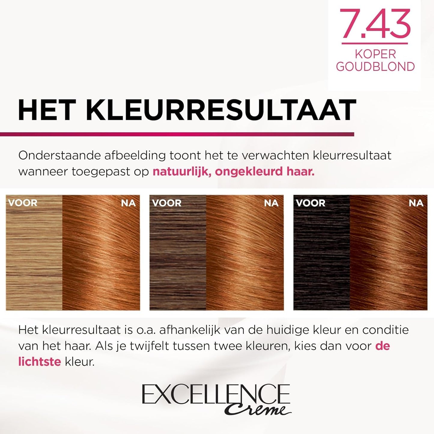 Paris Excellence Creme 7.43 Hårfärg Röd - Hårfärg (röd, blond Cuuvré Gold, Belgien, 63 mm, 100 mm, 163 mm) Naty Shop Hårfärgning