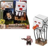 Mattel Minecraft Actionfigur Set, Ghast With Fire Attack, Lights, Noise, Starter And Projectile, Piglin Warrior, Inspired By The Movie, JFB69 Actionfigurer Naty Shop Standardtitel