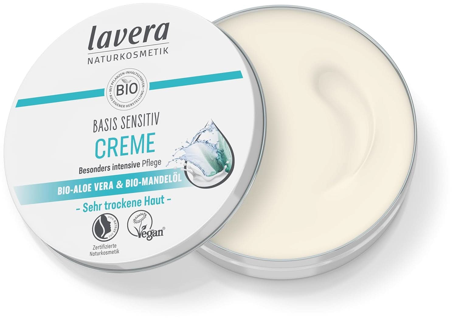 Lavera Basis Sensitiv, intensivvård för torr hud med Aloe Vera och mandelolja, 150 ml Naty Shop