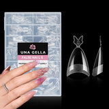 Ballerina Gel Nail Tips 216st 12 Storlekar Soft Gel Nail Tips Heltäckande Nail Extension Set Semi Matt DIY Home Art