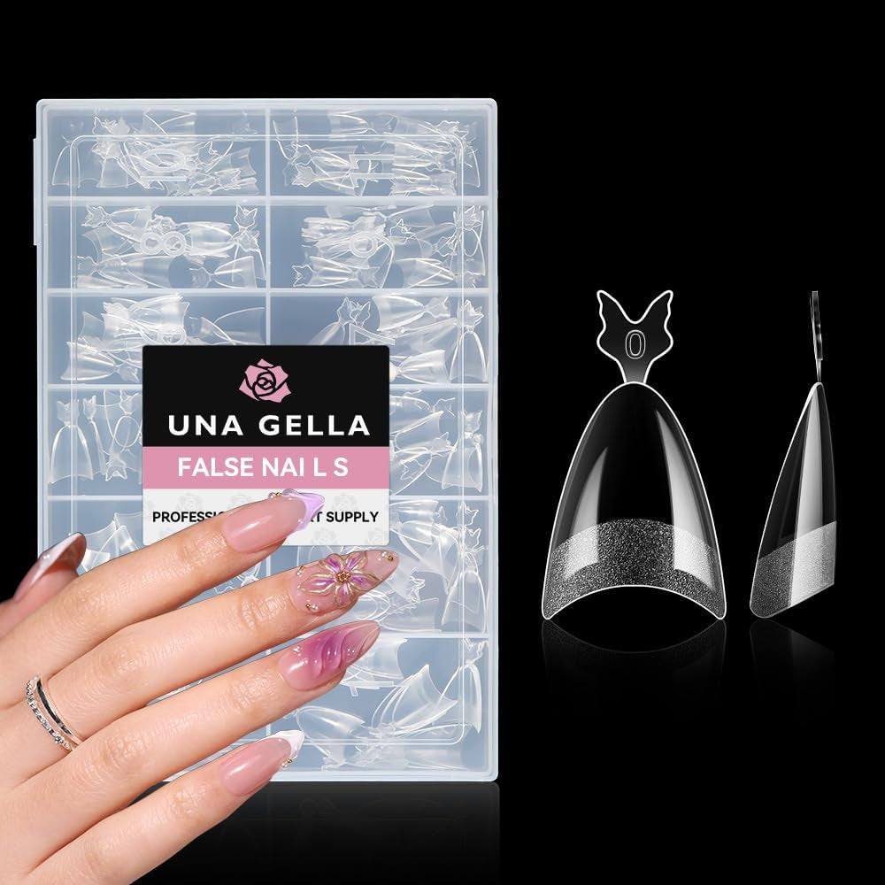 Ballerina Gel Nail Tips 216st 12 Storlekar Soft Gel Nail Tips Heltäckande Nail Extension Set Semi Matt DIY Home Art