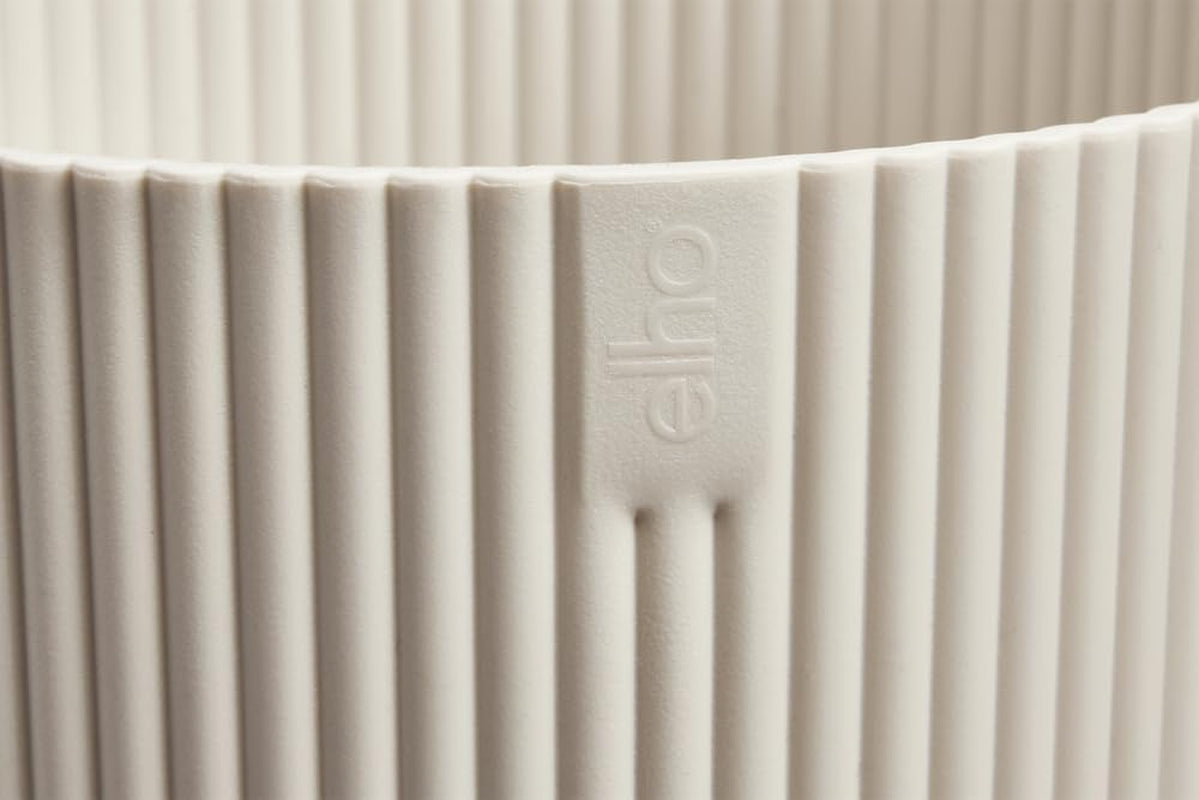 elho Vibes Fold Bowl 25 - Blomkrukor inomhus - 100% återvunnen plast - Ø 24,9 x H 12,1 cm - Vit/Vit linne