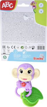Simba 104010192 - ABC monkey musikalisk skallra, 2 sensoriska element, med musikalisk funktion, 17cm, leksak för barn, från 6 månader Baby Toys Naty Shop