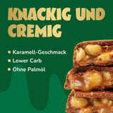 Caramel Hasselnöt Chokladkakor framöver | 12 chokladkakor x 35 g utan tillsatt socker | 1,9 g socker per bar | Knasig hasselnöt och kolasmak | Lågkolhydratsgodis | Ingen palmolja