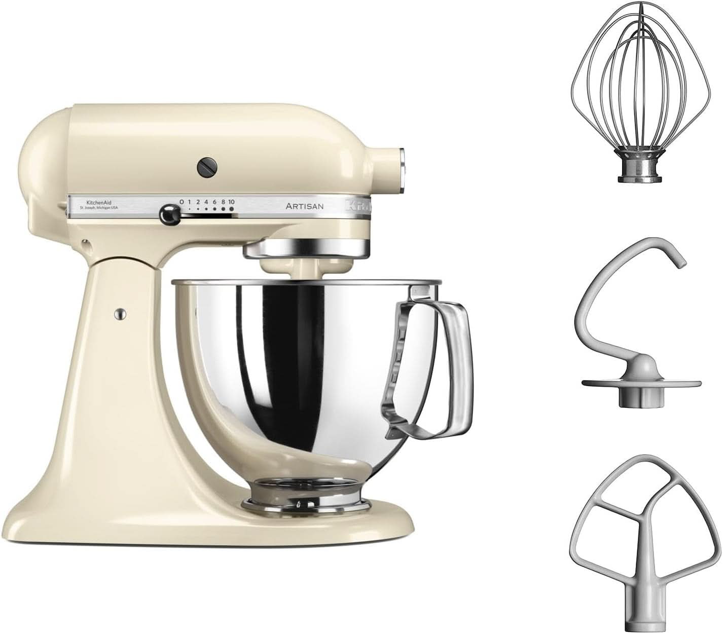 KitchenAid Artisan 5KSM125EER skålmixer, 300W, 4,8L Naty Shop Cream