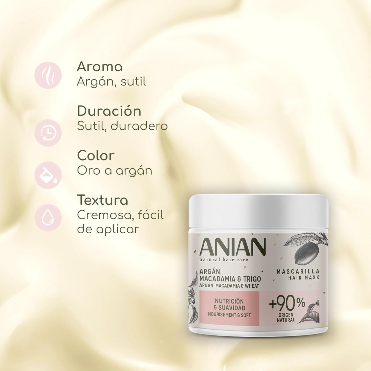 ARGÁN nutrition y suavidad mascarilla 350 ml Hårmask Naty Shop