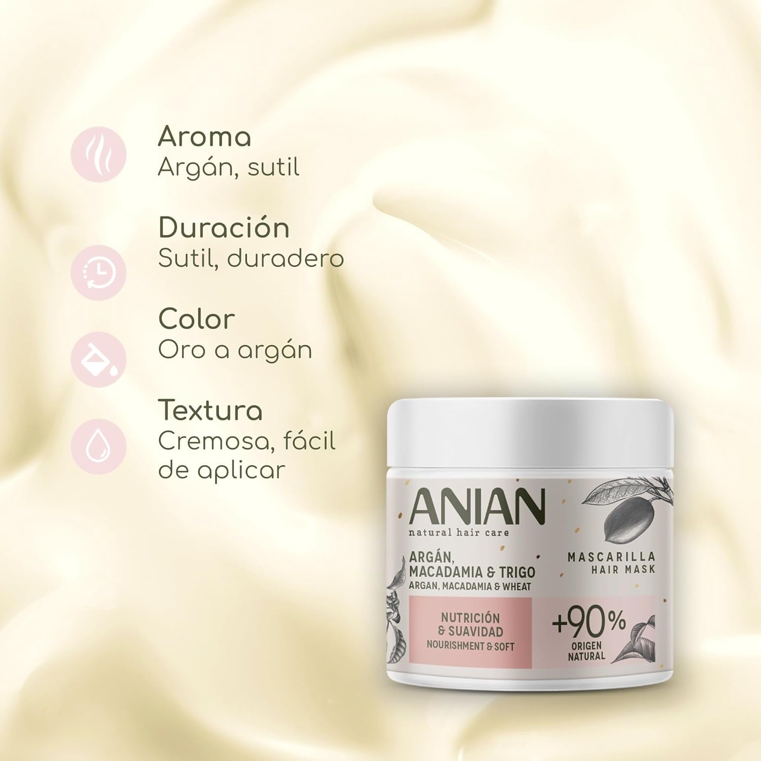 ARGÁN nutrition y suavidad mascarilla 350 ml Hårmask Naty Shop