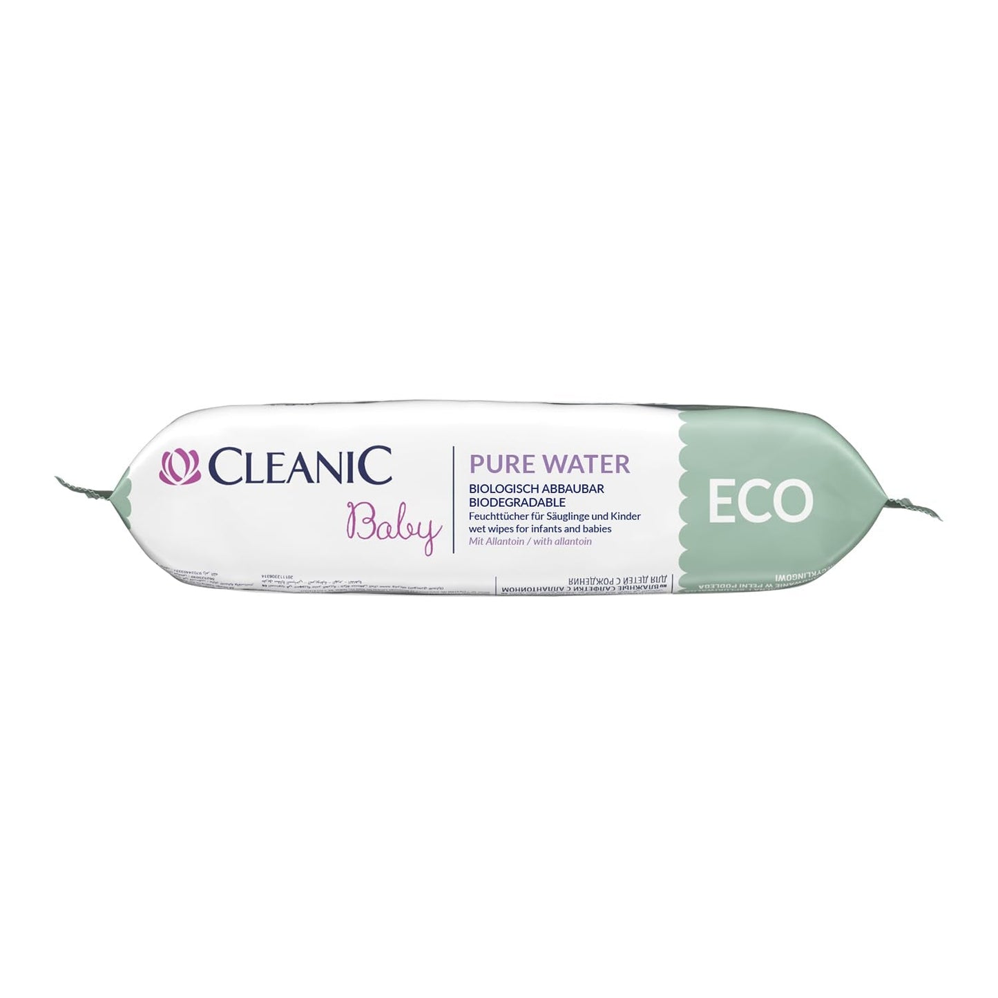 Cleanic Baby Eco Pure Water Wet Wipes – (1 x 50 st.) Våtservetter för barn och spädbarn – parfymfri, sköljbar, känslig hud – 50 st.