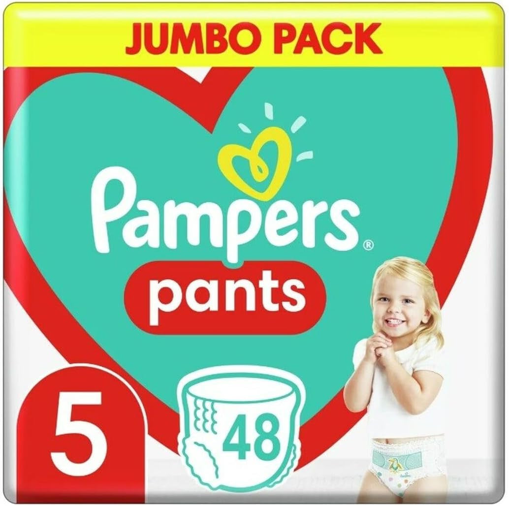 Pampers Byxblöjor storlek 5 (12-17 kg), 48 st, skydd och komfort. Lätt att använda Pampers blöjor.
