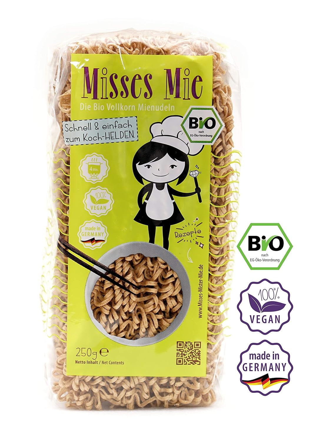 Missar Mie ekologisk fullkornspasta, 250 g