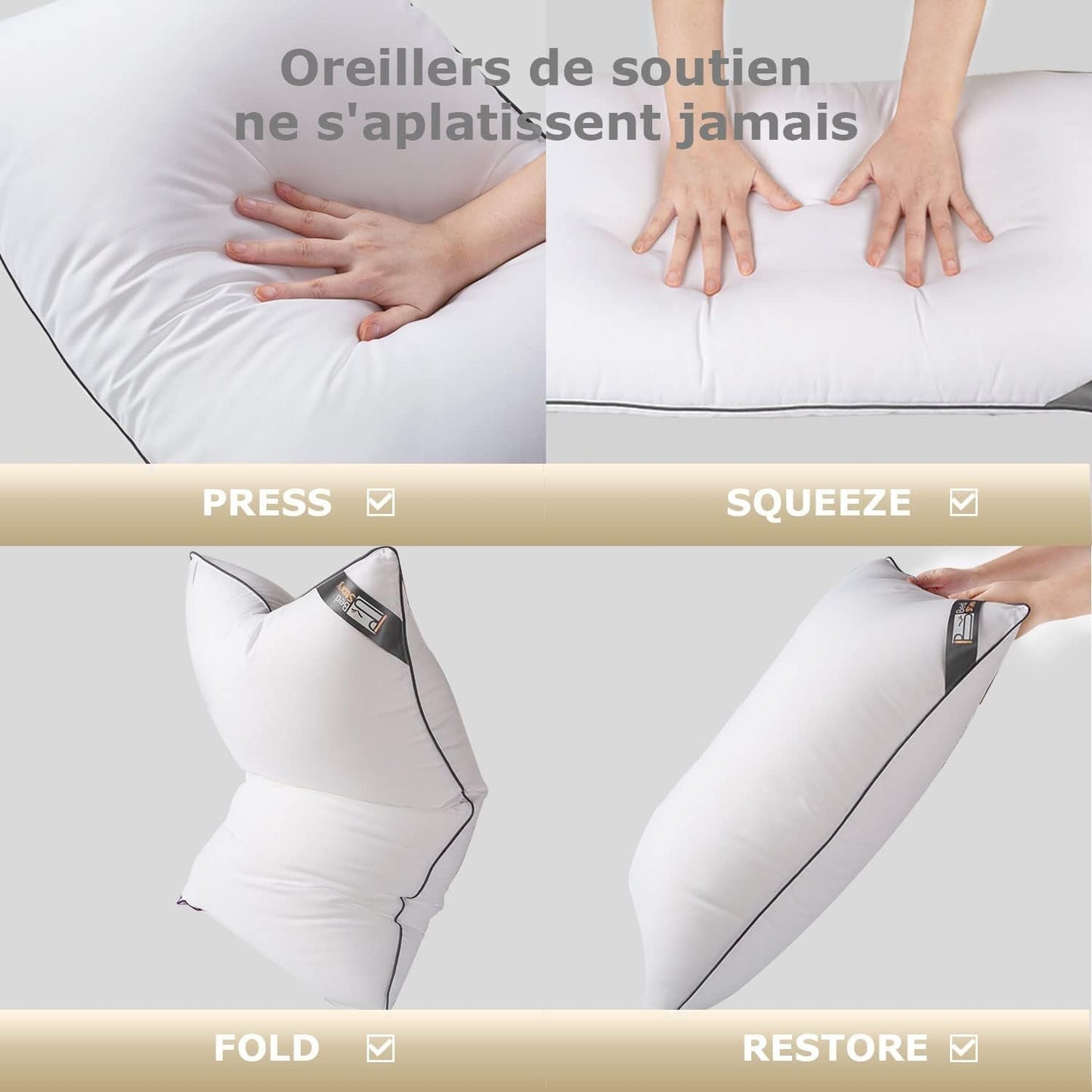 Bedstory Kudde, 50 X 70 Cm, 2 delar, Bittålig, Svettandande, Hypoallergen, Fyllning: 100 % polyesterfiber, Ultrakomfort och mjuk komfort och utmärkt stöd Naty Shop Standardkuddar
