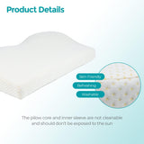 Edihome Nackstödskudde Nack smärtlindringskudde 50 x 30 x 10cm Memory Foam Nackkudde Ortopedisk kudde Ergonomisk dubbel bomullsöverdrag Hypoallergen