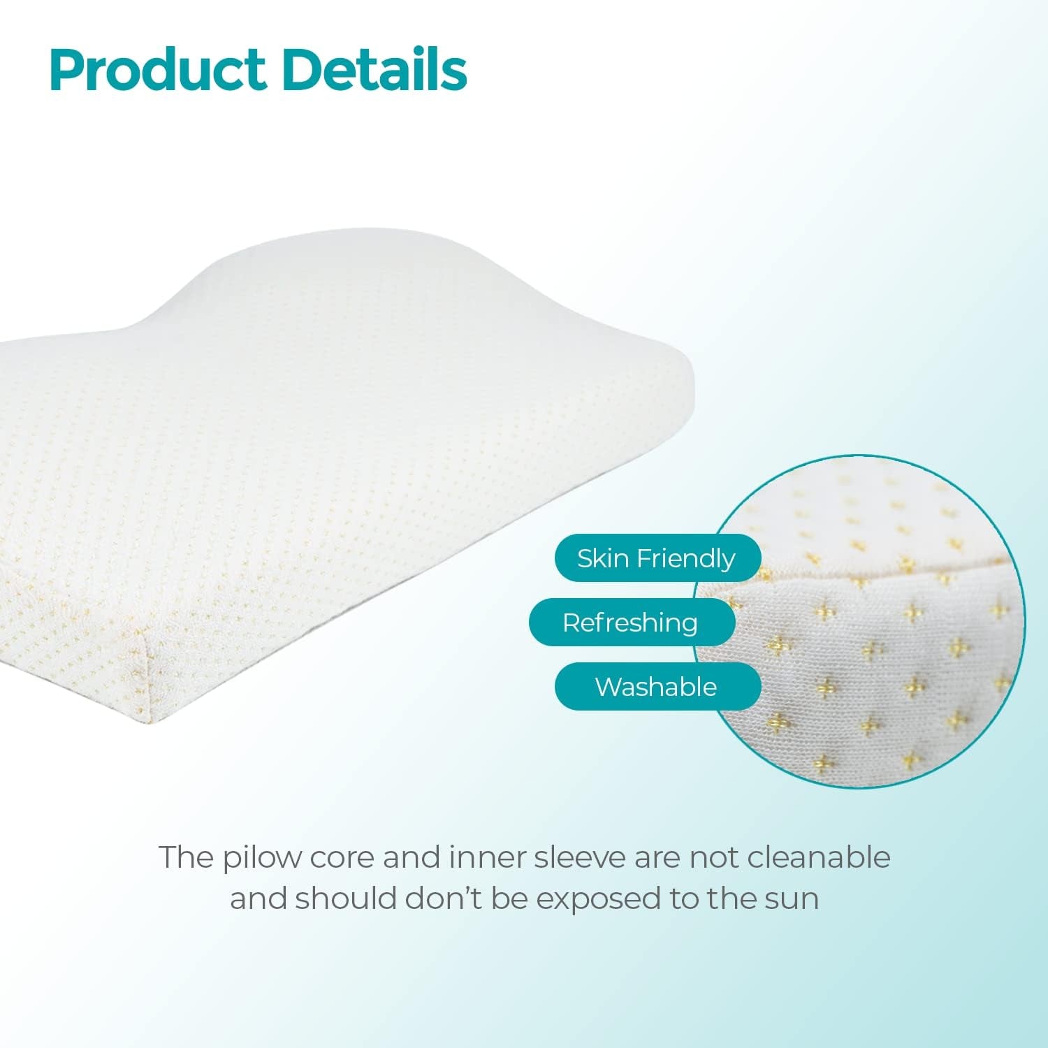 Edihome Nackstödskudde Nack smärtlindringskudde 50 x 30 x 10cm Memory Foam Nackkudde Ortopedisk kudde Ergonomisk dubbel bomullsöverdrag Hypoallergen