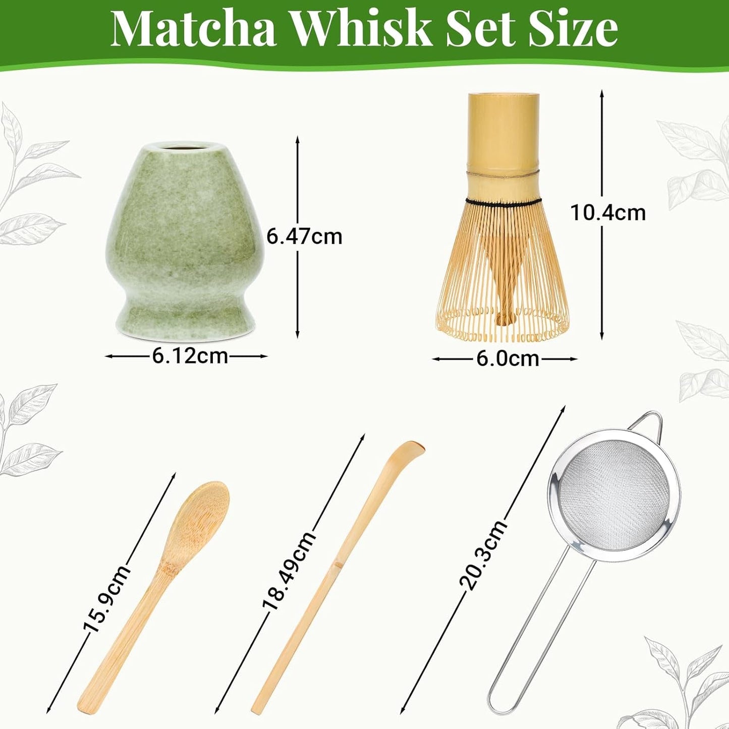 Alyvisun Matcha-set, 5-delat Matcha-te-servis med Matcha-tekanna och Matcha-teställ, tesked, tesked, Matcha-te-set för Matcha-älskare, perfekt för nybörjare och entusiaster
