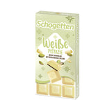 Schogetten Vit Pistasch | Vit choklad med pistagekrämfyllning | 100 g | Bekvämt portionerad (paket med 3)