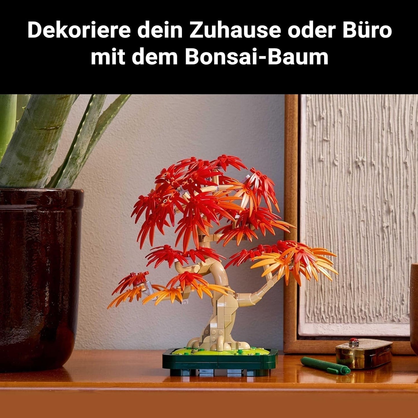 LEGO Botanicals Japansk röd lönn - Bonsaiträd - Konstgjord växtsats med röda och orange löv, plus skål - Heminredning - Presentidé för vuxna - 10348 Byggset Besuche den LEGO-Store