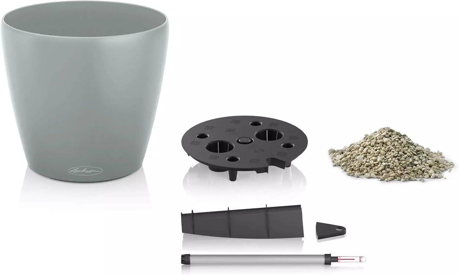 Planteringskärl LECHUZA Classico Color ECO 60 Mörkgrå | Planteringskärl med bevattningssystem och vattennivåindikator | Tillverkad av 100 % återvunnen plast | Matt finish | Ø 60 x 55,5 cm | 18955