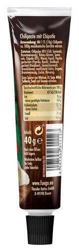 - Chipotle Chili Paste, kryddiga mexikanska rätter, Für 4 Anwendungen, Vegan, 1 x 40 g